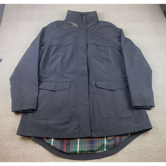 Pendleton Rain Jacket Women's XXL Blue Full-Zip Long Flannel Lined Trench Coat - Picture 1 of 9